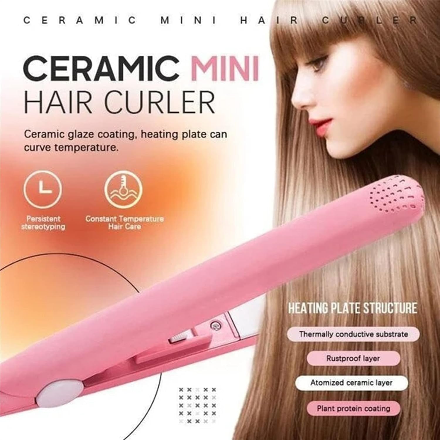 Beauty and Personal Care Professional Ceramic Plate Mini Hair Styler Straightener and Curler Beauty and Personal Care Professional Ceramic Plate Mini Hair Styler Straightener and Curler